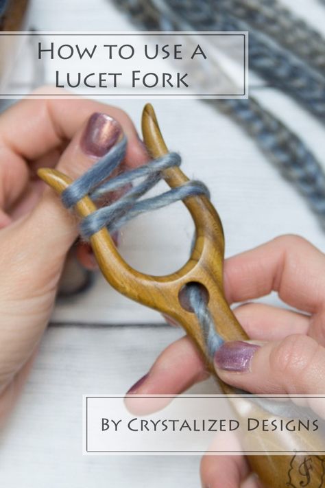 Lucet Fork Tutorial, Lucet Fork, Lucet, Viking Knit, I Cord, Yarn Projects, Knitting Tutorial, Knitting And Crocheting, Knitting Techniques