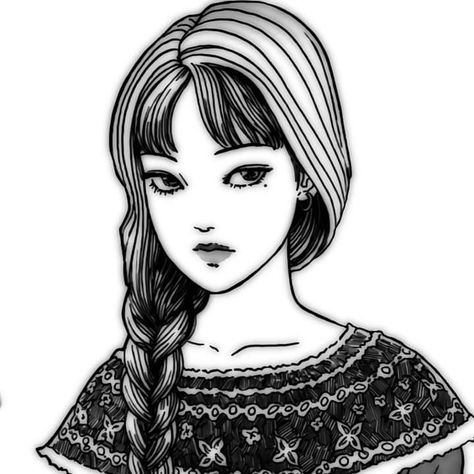 Junji Ito Art Style Tutorial, Tomi Junji Ito, Junji Ito Tomie Manga, Tomie Junji Ito Pfp, Junji Tomie, Tomie Manga, Kawakami Tomie, Anime Scrapbook, Drawing Horror