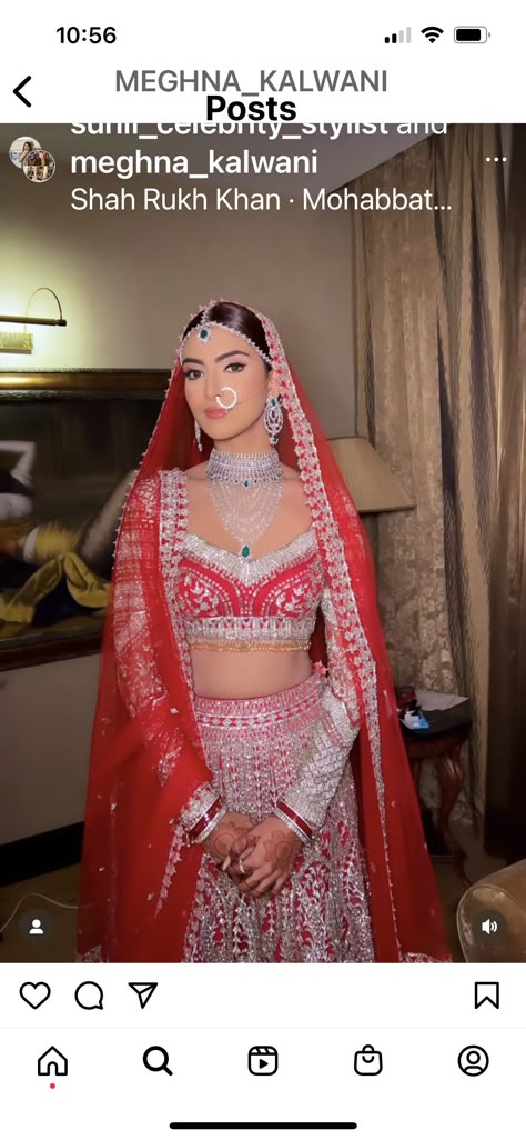 Red Silver Bridal Lehenga, Indian Engagement Looks Brides, Mummy Outfit, Arabian Nights Prom, Indian Bride Dresses, Indian Fits, Latest Bridal Lehenga, Wedding Outfit Ideas, Desi Outfits