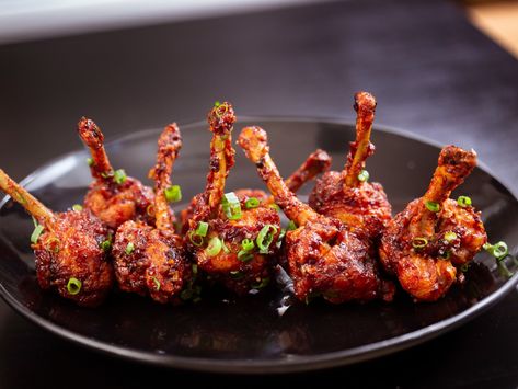 Chicken Lollipop / Drums of Heaven—detailed recipe with video | Bong Eats recipe Drums Of Heaven, Make Lollipops, 12 Drummers Drumming, Chicken Starter, Chicken Lollipop, Green Chilli Sauce, Cold Kitchen, Drummers Drumming, Chicken Starter Recipes