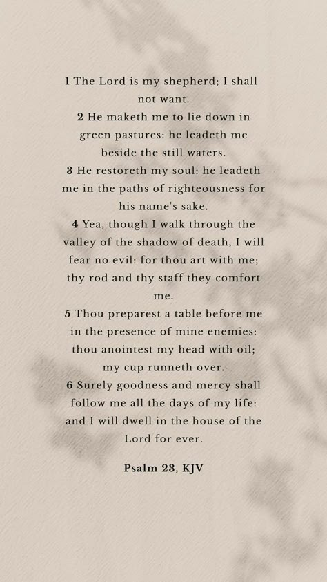 Scripture Quotes Wallpaper, Psalm 23 Kjv, Kjv Bible Verses, Scripture Wallpaper, King James Bible Verses, Bible Verses Kjv, Bible Verse Background, Bible Verses About Love, The Lord Is My Shepherd