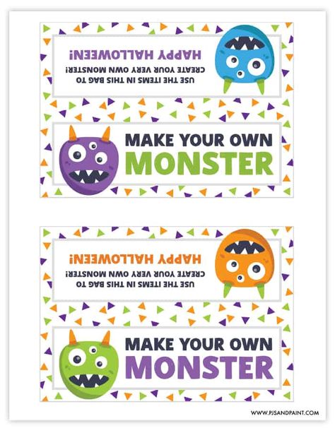 Build Your Own Monster Kit, Make Your Own Monster Kit, Make Your Own Monster Free Printable, Build Your Own Monster, Halloween Fundraiser, Bag Making Tutorial, Kindergarten Halloween Party, Make Paper Bag, Preschool Halloween Party