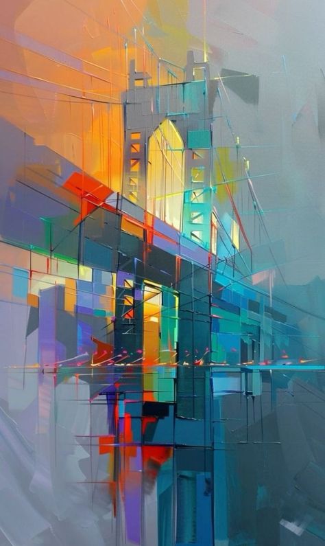 Abstract Art Images, Acrylic Art Projects, Skyline Painting, Great Works Of Art, Need To, Abstract City, Modern Art Paintings Abstract, Architecture Painting, Art Gallery Wallpaper