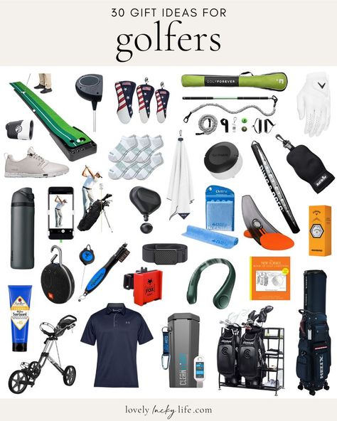 List Of Gift Ideas, Golf Gadgets, Fun Gadgets, Golf Ball Gift, Golf Bag Accessories, Golf Christmas Gifts, Personalized Leather Wallet, Golf Day, Cool Gear