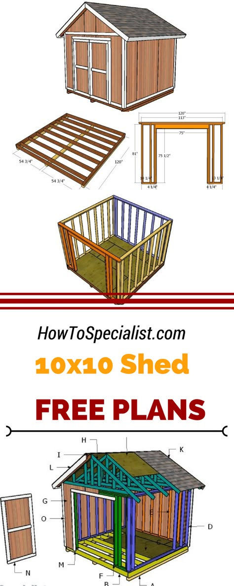 If you need more storage space in the backyard, you should check out 10x10 shed plans. Learn how to build a small garden shed using my step by step plans and instructions. howtospecialist.com #diy #shed Diy Shed Ideas, 10x10 Shed, 10x10 Shed Plans, Small Shed Plans, Diy Storage Shed Plans, Shed Diy, Garden Planning Ideas, Diy Sheds, Small Garden Shed