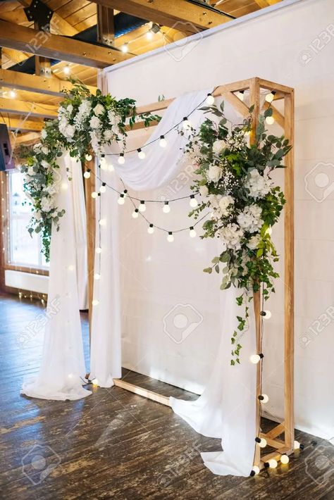 Diy Wedding Backdrops, Fireplace Flowers, Fairy Light Backdrops, Wedding Decorations On A Budget, Wedding Backdrops, Diy Wedding Backdrop, בר מצווה, Future Wedding Plans, Wedding Deco