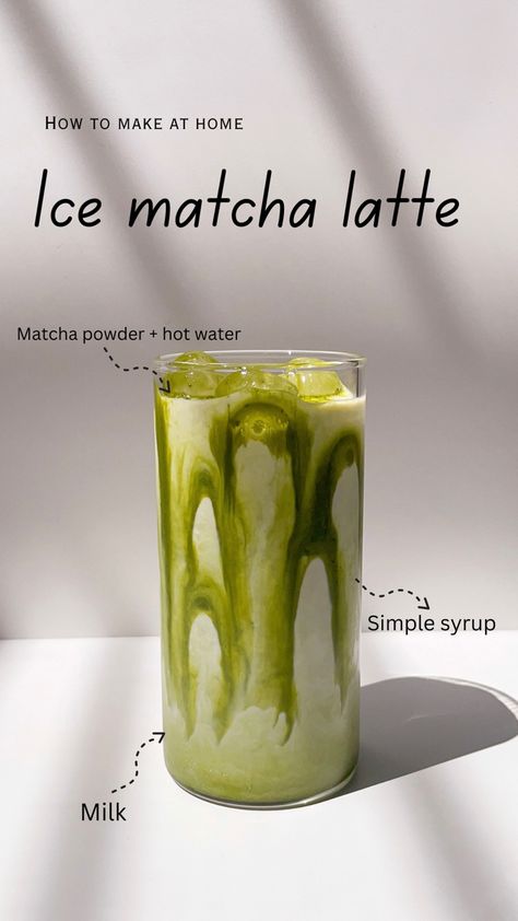 Ice matcha latte Ice Matcha Latte, Ice Matcha, Matcha Drink Recipes, Jade Leaf Matcha, Homemade Latte, Tea Lattes, Fun Drink Recipe, Matcha Latte Recipe, Iced Drinks Recipes