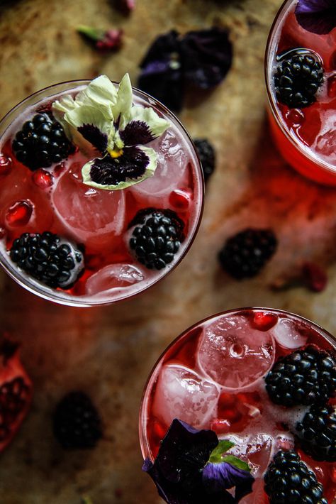 Blackberry Pomegranate Ginger Moscow Mule - Heather Christo Blackberry Soda, Pomegranate Vodka, Blackberry Syrup, Berry Punch, Craft Cocktail, Festive Cocktails, Brunch Time, Syrup Recipe, Ginger Beer