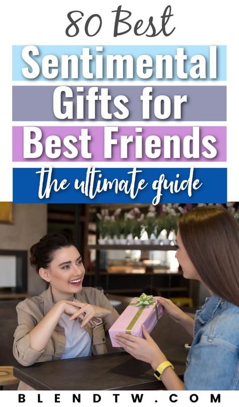 Looking for a gift for your best friend? This ultimate guide offers 80 best sentimental gifts your best friend will love! They are unique and fun gifts. __________________________________________________ gift guide for best friend| sentimental gifts| sentimental gifts for best friend, gifts for best friends unique Sentimental Friend Gifts, Unique Gifts For Your Best Friend, Thoughtful Gifts Best Friend, Gifts For Best Friend Getting Married, Gifts For Close Friends, Best Friend Gift Ideas Sentimental, Cute Memorable Gifts For Best Friend, Gifts For Best Friends Wedding, Personal Gift For Best Friend