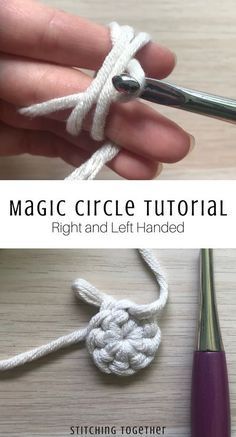 Circle Crochet Tutorial, Magic Circle Crochet Tutorial, Magic Circle Tutorial, Pola Kupluk, Magic Circle Crochet, The Magic Circle, Magic Ring Crochet, Circle Crochet, Crochet Simple