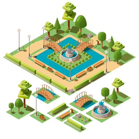 City Parks Design, Motif Acnl, Isometric Map, Ideas Animal Crossing, Bangunan Minecraft, Residential Land, Animal Crossing Island Ideas, Building Illustration, Animal Crossing Design