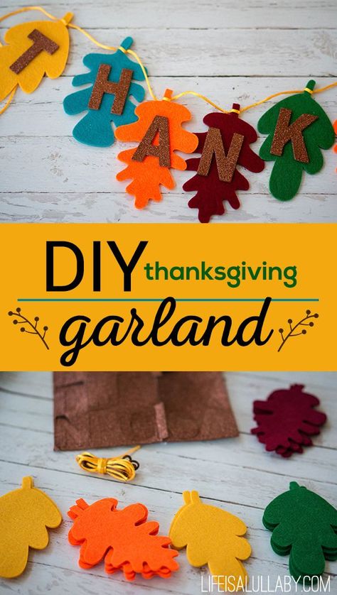 DIY Thanksgiving garland banner made from felt. Great decoration to try with the kids. Diy Thanksgiving Garland, Thanksgiving Craft Ideas, Thanksgiving Garland, Easy Thanksgiving Crafts, Thanksgiving Crafts Diy, Thanksgiving Projects, Thanksgiving Banner, Thanksgiving Decorations Diy, Thanksgiving Craft