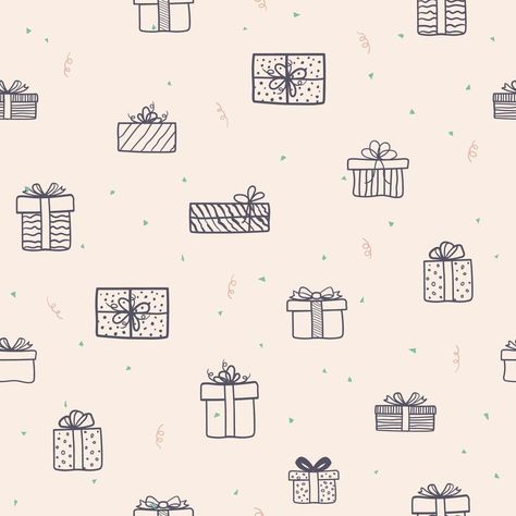 Hand drawn gift boxes seamless pattern for decorative,fabric,textile,print or wrapping paper Wrapped Gift Illustration, Wrapping Paper Illustration, Gift Paper Design Free Printable, Hand Drawn Wrapping Paper, Gift Wrapping Drawing, Gift Wrap Design Pattern, Gift Wrapper Printable, Gift Wrapper Design Free Printable, Gift Wrapper Design