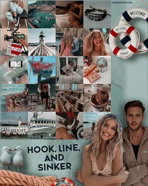 Tessa Bailey Books, It Happened One Summer, Tessa Bailey, Hook Line And Sinker, Book Couples, Book Edits, Book Fan Art, Romance Book Covers, Aesthetic Books