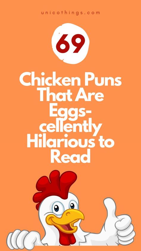 Feather your nest with laughter using these funny chicken puns that will make you cluck with delight. Chicken Puns, Chicken Quotes, Witty Comebacks, Funny Food Puns, Double Entendre, Funny Chicken, Food Puns, Cute Chickens, Chicken Humor