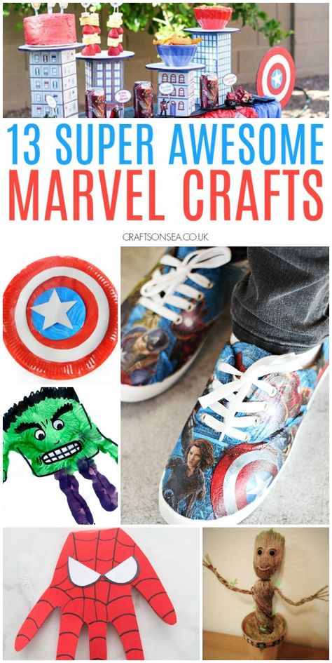 marvel crafts for kids and adults avengers Superhero Crafts For Kids, Spiderman Card, Marvel Crafts, Diy Avengers, Hulk Mask, Avengers Crafts, Marvel Diy, Hero Crafts, Marvel Shoes