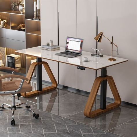 Dual Motor Adjustable Height Live Edge Wooden Triangular Base Standing Desk
-Enjoy Smart Life
-Standing Desk Manufacturer, Support Wholesale Stand Up Office Desk, Mid Century Modern Standing Desk, Adjustable Office Desk, Standup Desk Home Office Ideas, Home Office Standing Desk Ideas, Stylish Standing Desk, Standing Desk Setup, Lobby Desk, Standup Desk