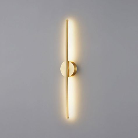 RXPVUXE Modern Linear Wall Lamp Brushed Brass LED Wall Sconce Acrylic Lampshade, Minimalist Copper Wall Lighting Fixture Antique Brass Bathroom Vanity Light Hardwired Bedroom Hallway Sconces Modern Sconces Living Room, Scones Bedroom, Picture Wall Layout, Table Bathroom Vanity, Brass Bathroom Vanity, Hallway Sconces, Decoration Of Living Room, Contemporary Wall Lamp, Antique Brass Bathroom