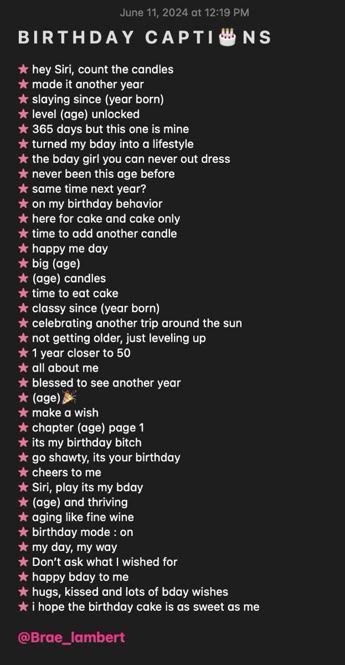 ★ the best and cutest birthday captions to use on your big day Birthday Captions Instagram For Yourself 15, One Word Birthday Captions, 20s Birthday Caption, 15 Bday Captions, Birthday Month Captions, Instagram Captions Birthdays, Birthday Girl Captions, 13th Birthday Captions, 26th Birthday Captions Instagram