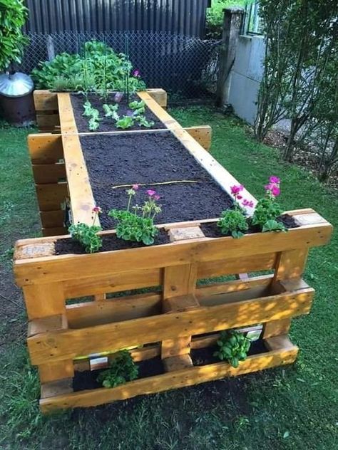 Pallet Projects Garden, Diy Balcony, Apartment Plants, Pallet Planter, Diy Raised Garden, Raised Garden Beds Diy, Garden Decor Projects, Smart Garden, Apartment Diy