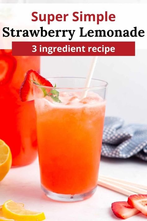 This quick and easy Strawberry Lemonade Recipe is a great way to enjoy the bounty of spring and summer! It’s super tasty and only needs a few simple ingredients. You can start with either store-bought or homemade lemonade. The best part? It takes just minutes to make! Perfect for cooling down on a hot day, this sweet and tangy drink is sure to become your go-to summer beverage. Lemonade Concentrate Recipe, Strawberry Lemonade Punch, Sweet Chili Wings, Limeade Drinks, Fresh Strawberry Lemonade, Easy Strawberry Lemonade, Frozen Fruit Recipes, Strawberry Lemonade Recipe, Lemonade Punch