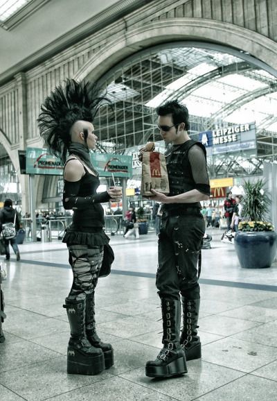 Discover more posts about goth music, goth rock, gothic rock, 80s goth, dark wave, post punk, and deathrock. Gothic Mohawk, Punk Fashion Aesthetic, Deathrock Fashion, Gothic Cyberpunk, Industrial Goth, Gothic People, Goth Club, 80s Goth, Goth Music