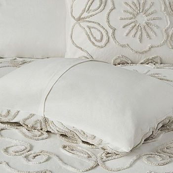 Madison Park Juliana Cotton Chenille 3-pc. Medallion Comforter Set, Color: Ivory Taupe - JCPenney Trailer Redo, Embroidery Pillows, Home Essence, Luxury Bedrooms, Cotton Bedding Set, Cotton Bedding Sets, King Comforter Sets, Bedrooms Decor, Queen Comforter Sets