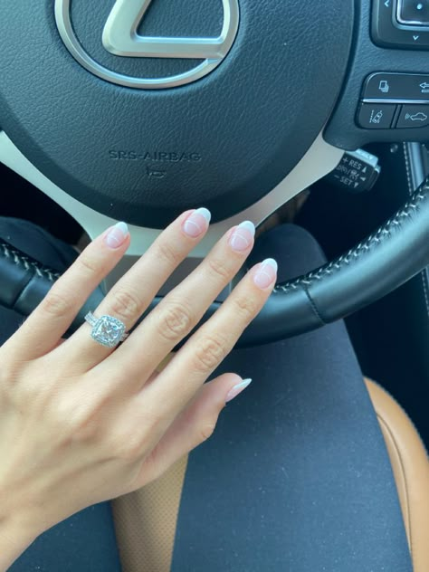 Dip Nails Almond Shape, Dip French Nails, Almond Shaped French Tip Nails, Nail Inspo Dip, Short Almond French Tip Nails, Double French Tip Nails, French Dip Nails, Double French Nails, Double French Tip