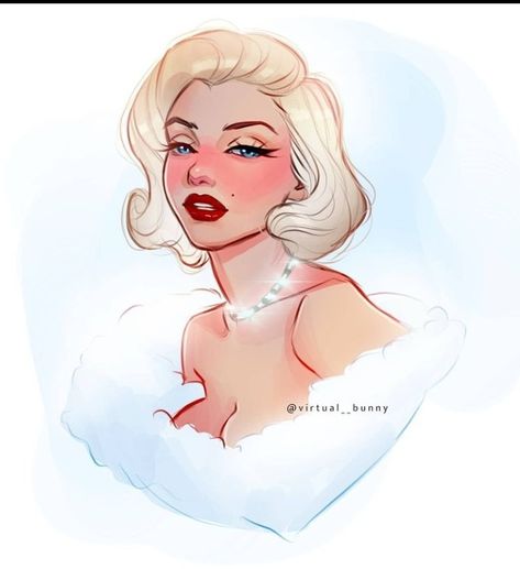 Short Blonde Hair Cartoon, Women With Short Blonde Hair, Marilyn Monroe Fan Art, Blonde Hair Cartoon, Marilyn Monroe Drawing, Hair Cartoon, Cartoon Women, Drawing Cartoon Faces, Fictional Women