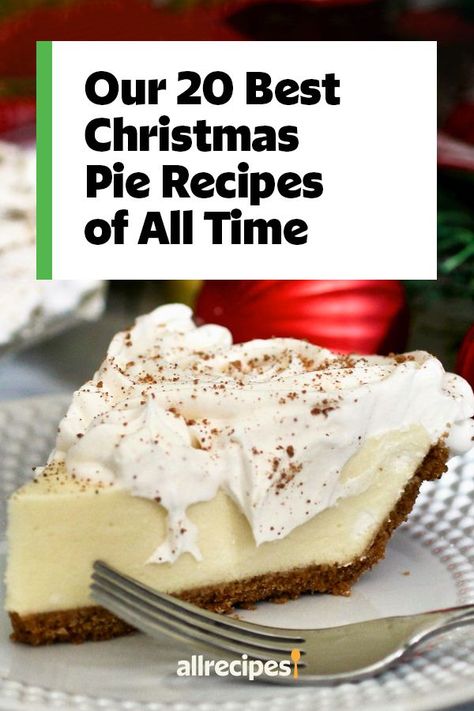 White Christmas Pie Recipes, Holiday Cream Pie, Best Pie For Christmas, Pie Recipes For Christmas, Holiday Pie Recipes Christmas, Winter Pies Recipes, Best Pies Recipes, Delicious Pie Recipes, Christmas Pie Recipes Holidays