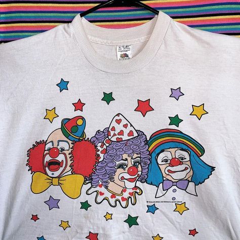 Clowncore Outfit, Clown Shirt, Clown Dress, Alt Clothing, Vintage Clown, Funny Times, Cute Tattoos, Cute Tops, Vintage Tshirts