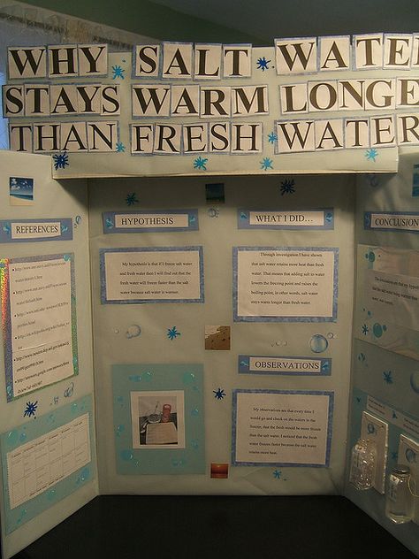 Why salt water stays warm longer than fresh water Middle School Science Fair Projects, High School Science Fair Projects, High School Science Fair, Science Project Board, Kids Science Fair Projects, Easy Science Fair Projects, Science Fair Project Ideas, Fair Project Ideas, Elementary Science Fair Projects