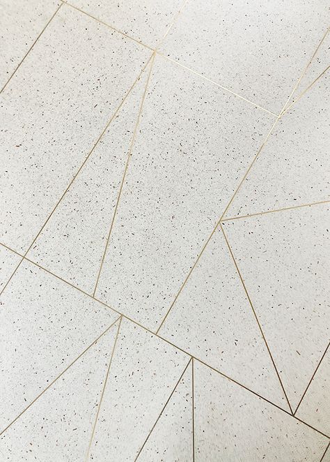 Terrazzo With Brass Inlay, Terrazzo Brass Inlay, Geometric Floor Pattern, Terrazzo Flooring Design Patterns, Terrazo Floor Pattern, Brass Inlay Flooring, Floor Brass Inlay, Brass Inlay Floor, Terrazzo Pattern Floor