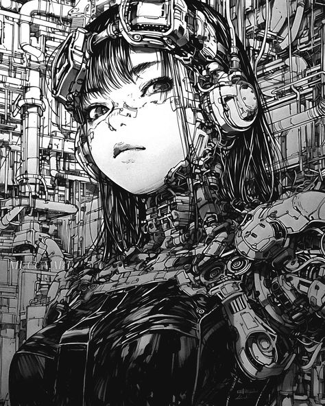 Cyberpunk Artstyle, Cyberpunk Doodle, Cyborgs Art Cyberpunk, Cyberpunk Reference, Cyberpunk Art Style, Scenecore Oc, Cyborgs Art, Cyberpunk Style, Cyberpunk Art