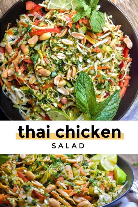 Mexican Chicken Salads, Southwest Chicken Salad, Thai Chicken Salad, Bbq Chicken Salad, Thai Salads, Chicken Curry Salad, Peanut Dressing, Healthy Chicken Salad, Crock Pot Recipes