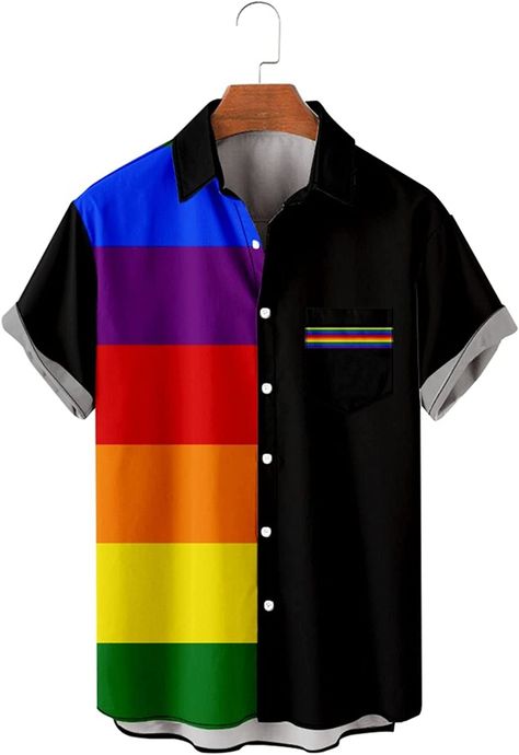 Rainbow Shirt LGBT+ Shirt Lesbian Gay Bisexual Trans Queer Pansexual Asexual Shirt Non Binary Shirt Pride Parade Love is Love Retro Shirts Vintage, Pride Outfit Ideas, Pride Clothes, Pride Parade Outfit, Lgbtq Ally, Vintage Bowling Shirts, Gay Pride Shirts, Shirts Oversized, Flamingo Shirt