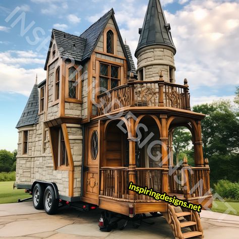 These Disney and Hogwarts Castle Shaped Tiny Homes Make Every Day a Magical Adventure! – Inspiring Designs Gothic Tiny House, Gothic House Plans, Tiny Castle, Victorian Tiny House, Tiny House Camper, Fairytale House, Storybook Homes, Castle Home, House Planning