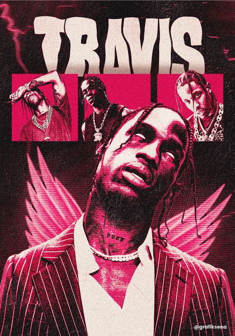 Travis Scott Prints, Travis Scott Poster Vintage, Music Artist Poster Design, Future Rapper Poster, Rapper Poster Design, Travis Scott Aesthetic Poster, Travis Scott Poster Design, Graphic Design Food Poster, Travis Scott Tshirt Design