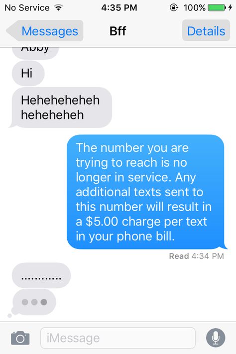 I pranked my friend sooo bad!! She is super scared! -The number you are trying to reach is no longer in service. Any additional texts sent to this number will result in a $5.00 charge per text in your phone bill.- Prank On Friends Text, Texting Pranks To Do On Your Friends, This Number Is No Longer In Service Text, April Fools Pranks To Do On Friends Over Text, How To Scare Your Friends Over Text, Pranks To Pull On Friends Over Text, Ways To Prank Your Friends Over Text, Text Pranks For Friends, Funny Text Pranks On Friends