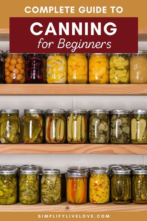 Complete Guide to Home Canning for Beginners Canning For Beginners, Diy Canning, Homesteading Tips, Easy Canning, Canning 101, Weck Jars, Home Canning Recipes, Canning Vegetables, Canning Food Preservation