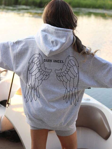 Rho Gamma, Angel Wings Hoodie, Angel Hoodie, Chav Outfits, Freedom Bird, Bird Hoodie, Free Angel, Summer Sweatshirt, Outfit Reference