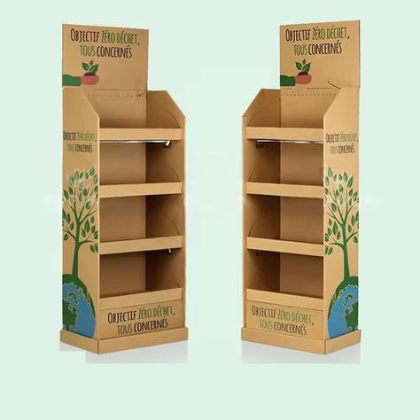 Custom Supermarket Retail Display Stand Kraft Paper Pop up Display Rack shelf Cardboard Display Stand With Hook Cardboard Display Stand Template, Snacks Display Ideas, Cardboard Food Stand, Pos Display Design Creative, Display Stand Design Ideas, Cardboard Exhibition, Cardboard Display Stand, Pop Up Display, Cosmetics Display Stand