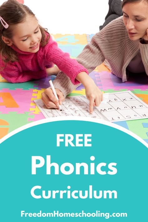 Teach your child to read with free homeschool phonics curriculum. Homeschool Phonics, Phonics Curriculum, Remedial Reading, Phonics Readers, Phonics Free, Homeschooling Preschool, Free Homeschool Curriculum, Teaching Sight Words, Phonics Programs