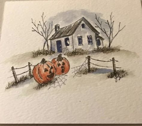 Water Paint Art, Fall Drawings, Halloween Watercolor, Carte Halloween, Water Paint, Watercolour And Ink, Diy Watercolor Painting, Fall Watercolor, Halloween Drawings