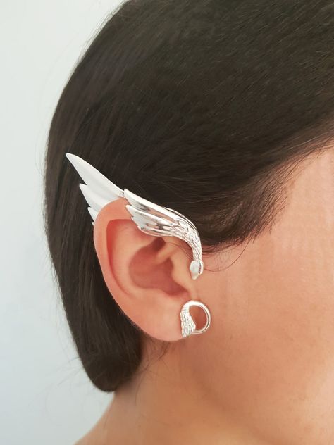 Elven Ear cuff Silver Ear Rings Festival Jewellery Fairy | Etsy Silver Ear Rings, Ear Cuffs Silver, Ear Cuff Silver, Festival Jewellery, Burning Men, Elf Ear Cuff, Fairy Ears, Gold Tissue Paper, Elf Ears