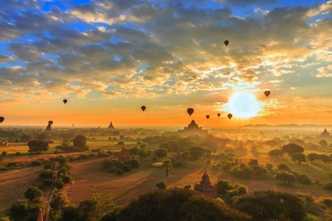 Bagan Sunrise, Instagram Glowing Logo, Bagan Temples, Bagan Myanmar, Myanmar Travel, Inle Lake, App Background, Sunrise Photos, Yangon