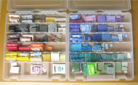 Polymer clay storage Clay Organizer Ideas, Storing Polymer Clay, Polymer Clay Storage Ideas, Clay Storage Ideas, Clay Organization, Polymer Clay Storage, Clay Storage, Toolbox Ideas, Paint Inspo