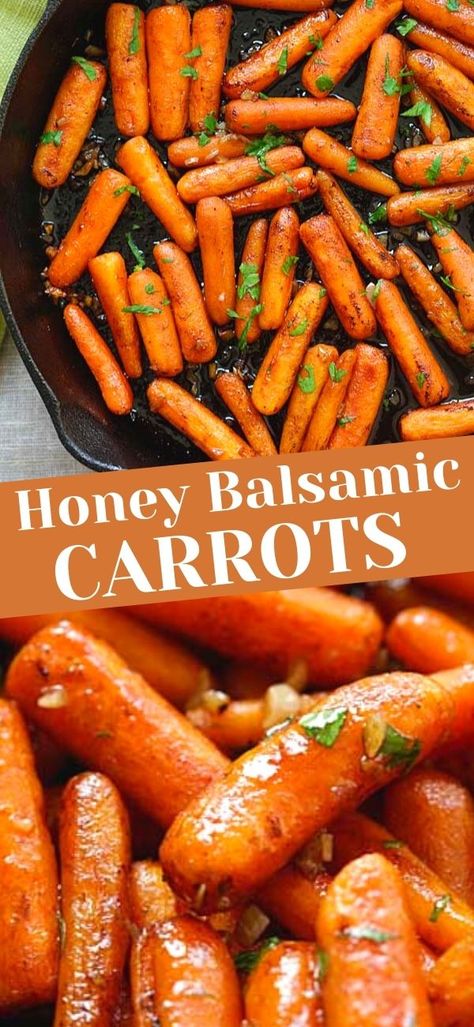 Honey Balsamic Carrots, Carrots Oven, Balsamic Glazed Carrots, Carrots With Honey, Balsamic Carrots, Balsamic Carrots Roasted, Honey Balsamic Glaze, Malaysia Recipes, Roasted Baby Carrots