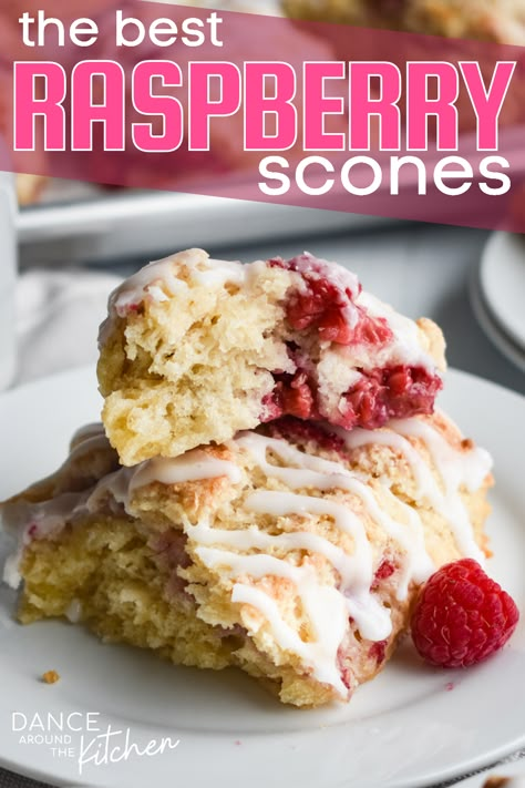 Rasberry Scones, Raspberry Lemon Scones, Lemon Raspberry Scones, Fraiche Living, Raspberry Scones, Refreshing Breakfast, Breakfast Pastry, Scones Recipe Easy, Lemon Scones