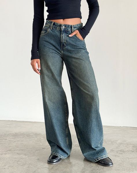 JEANS – motelrocks-com-eur Motel Rocks Jeans, Over Sized Jeans, Clothes Shuffles, Jeans Oversize, Glitter Prom Dresses, Jeans Look, Oversized Jeans, Short Summer Dresses, Outfit Jeans